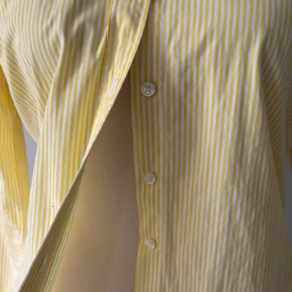 Sunny Yellow Striped Button Down Shirt - Picture 3 of 5